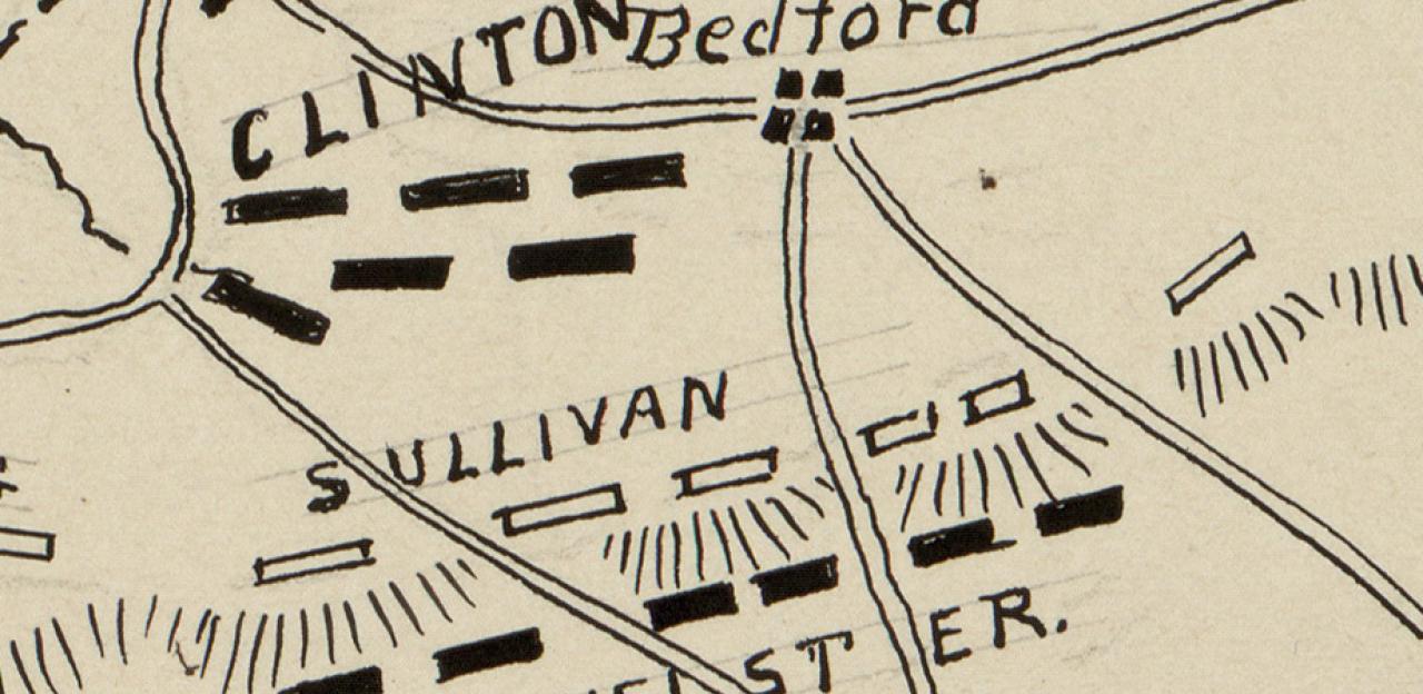 Map depicting the land surrounding Brooklyn