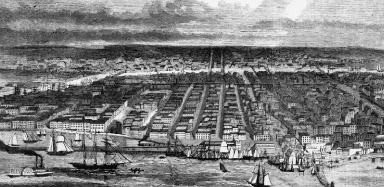 This is a photograph of Chicago in 1860. 