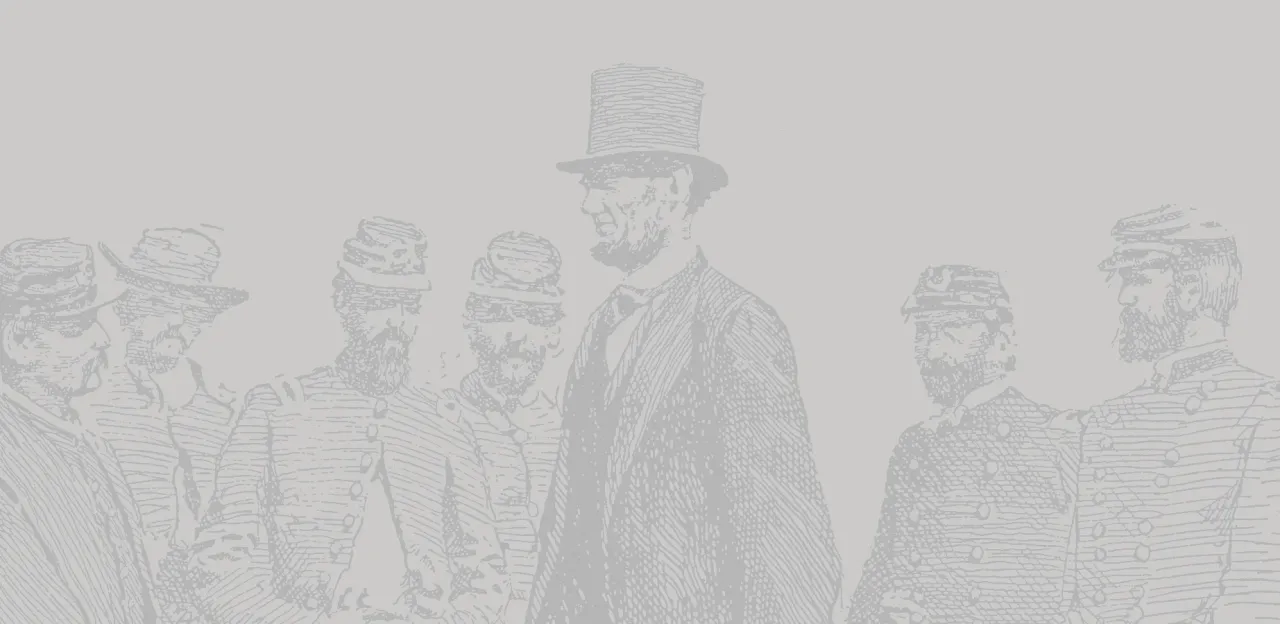 This is a sketch of Abraham Lincoln addressing Union soldiers.