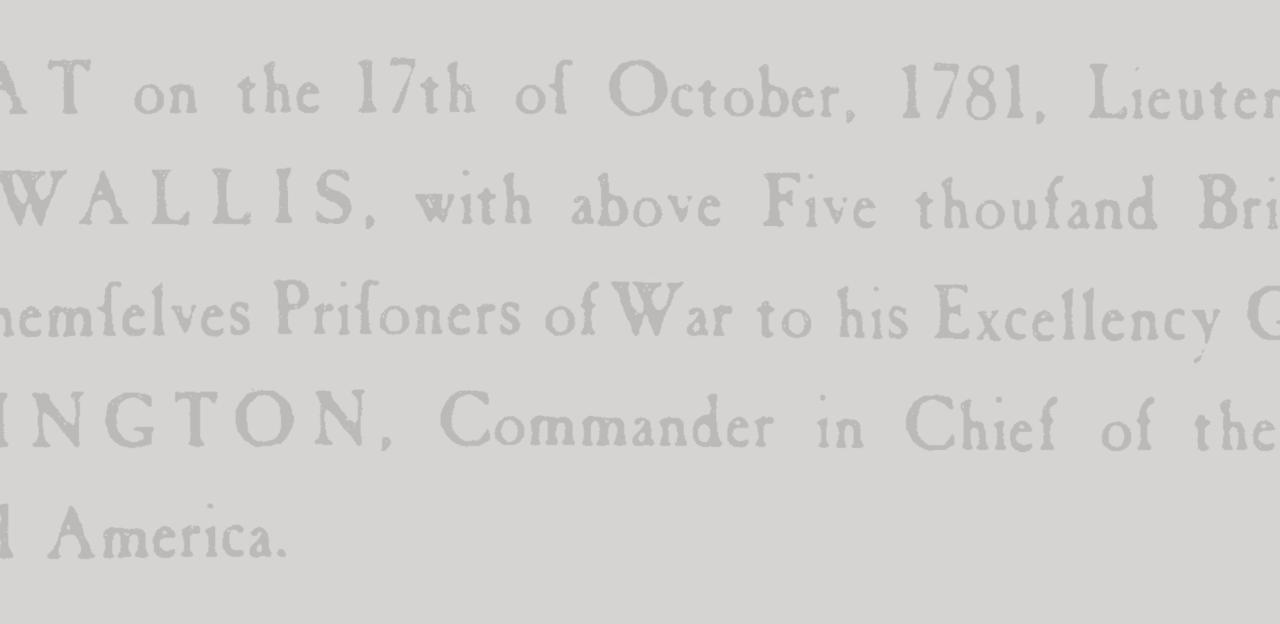 This is a text excerpt describing Cornwallis' surrender. 
