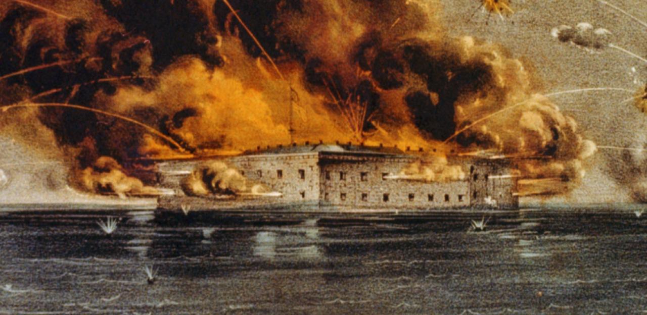 Painting of the Bombing of Fort Sumter