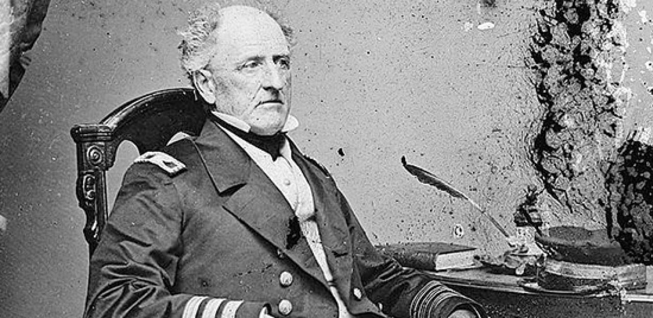Photograph of Captain Franklin Buchanan, USN by Matthew Brady circa 1855-1861