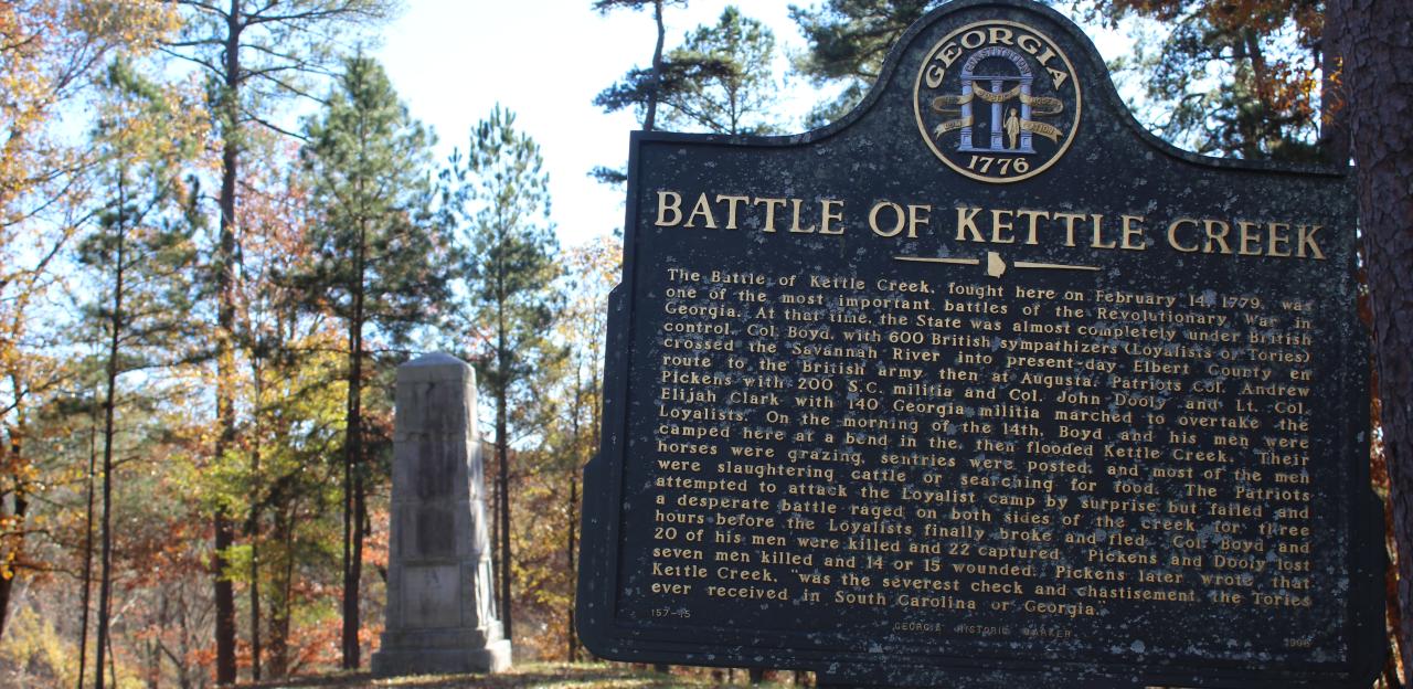 Kettle Creek Battlefield Historic Marker