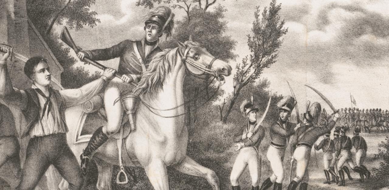 Peter Francisco's gallant action with nine of Tarleton's cavalry in sight of a troop of four hundred men