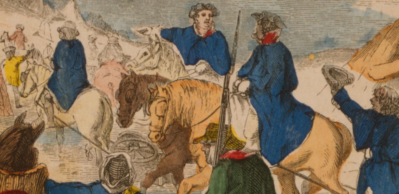 Henry Knox entering camp with artillery