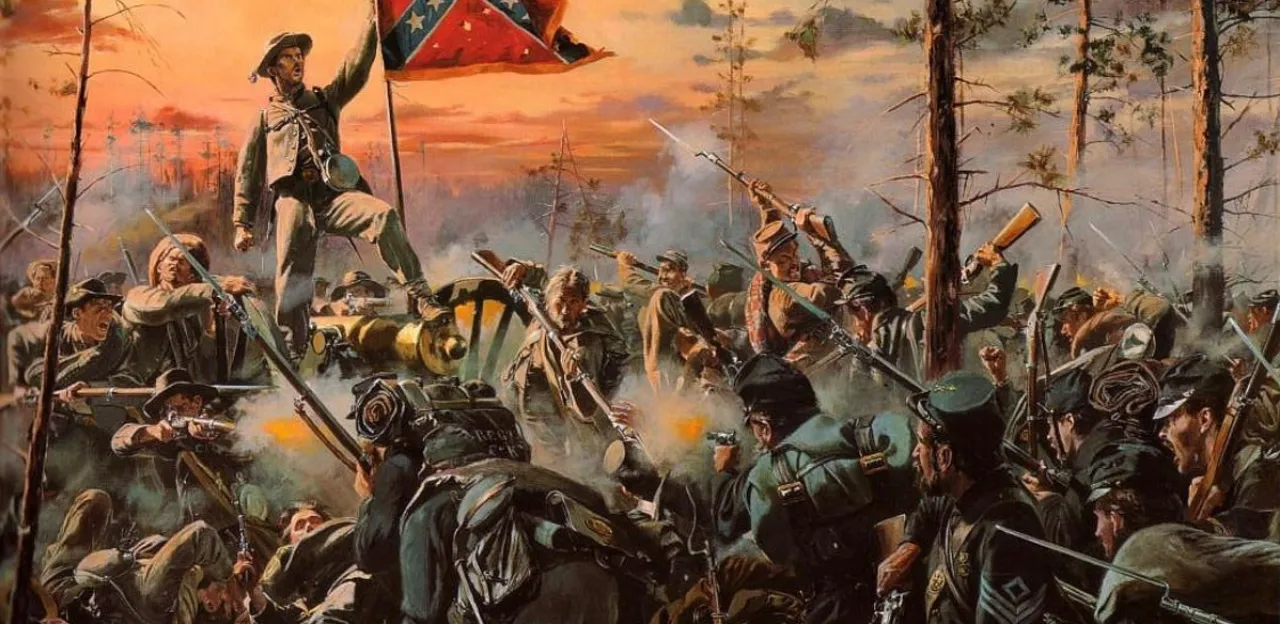 Painting depicting the 11th Alabama Infantry of Wilcox's Brigade at the Battle of Frazier's Farm on June 30, 1862.