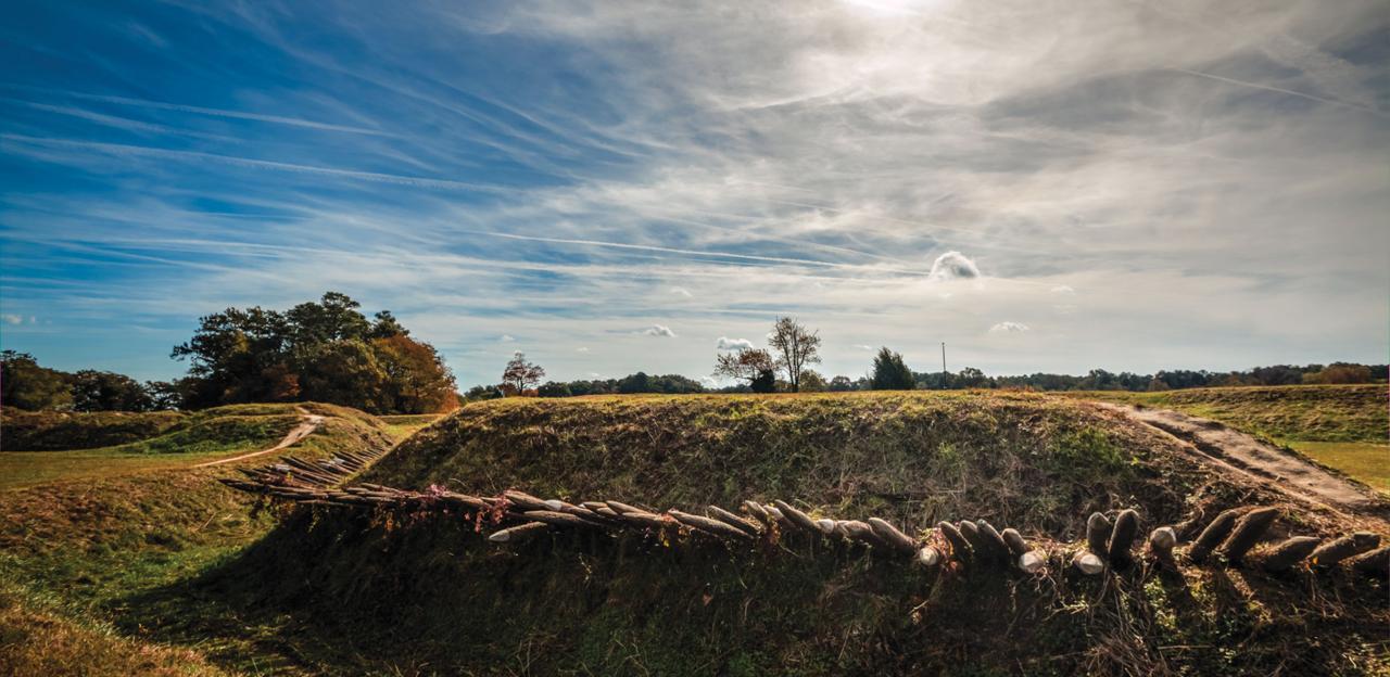 The recreated earthworks of Redoubt 9, Yorktown Battlefield