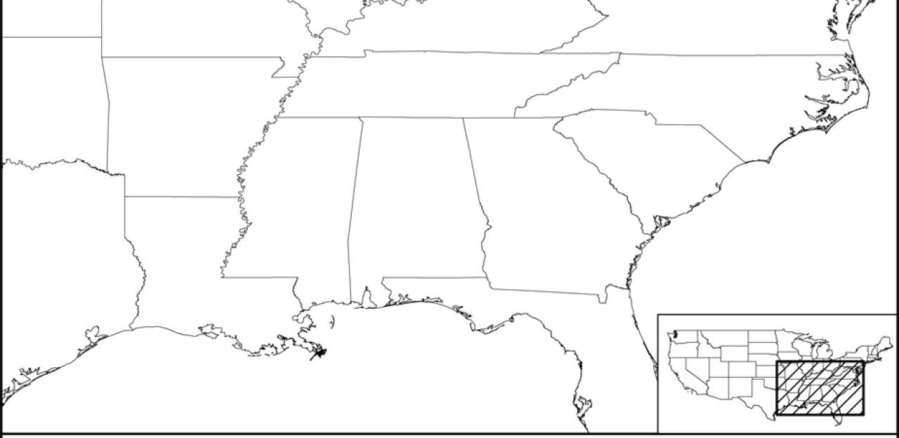 Blank Map: Civil War States 21-21  American Battlefield Trust Pertaining To Civil War Battles Map Worksheet