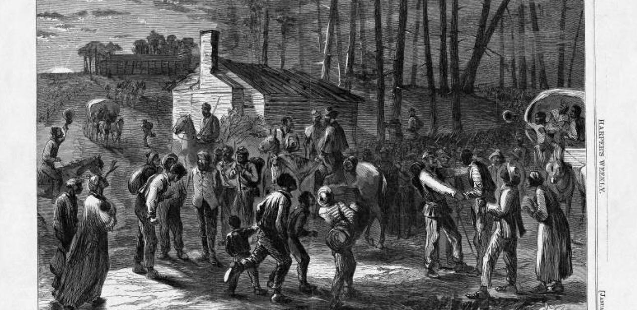 "Colored Troops Liberating Slaves" (1864)