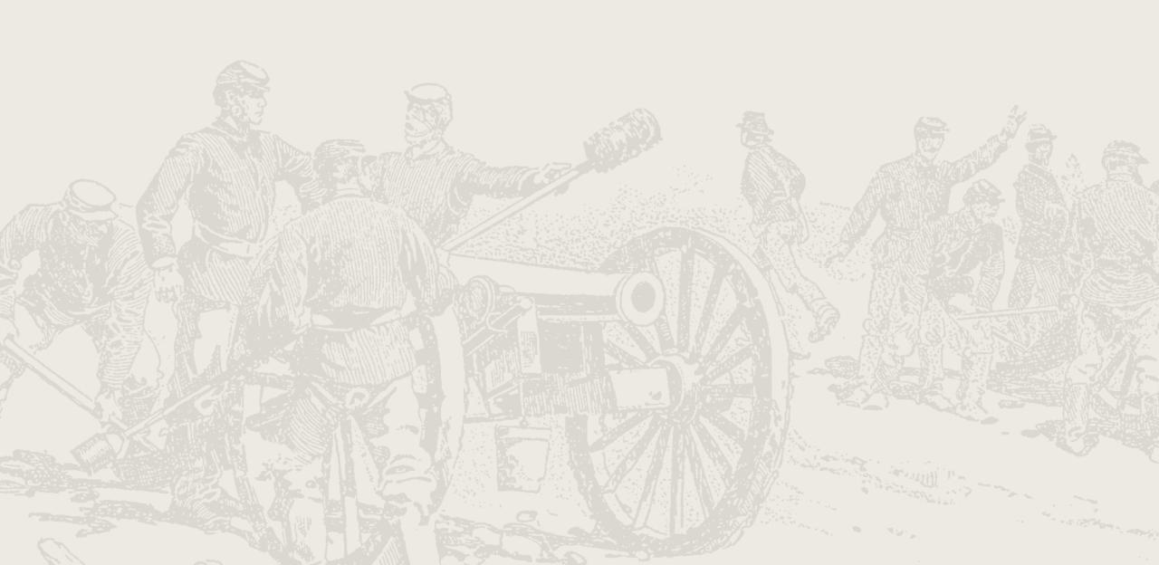 This is a sketch of a band of soldiers standing next to a cannon. 