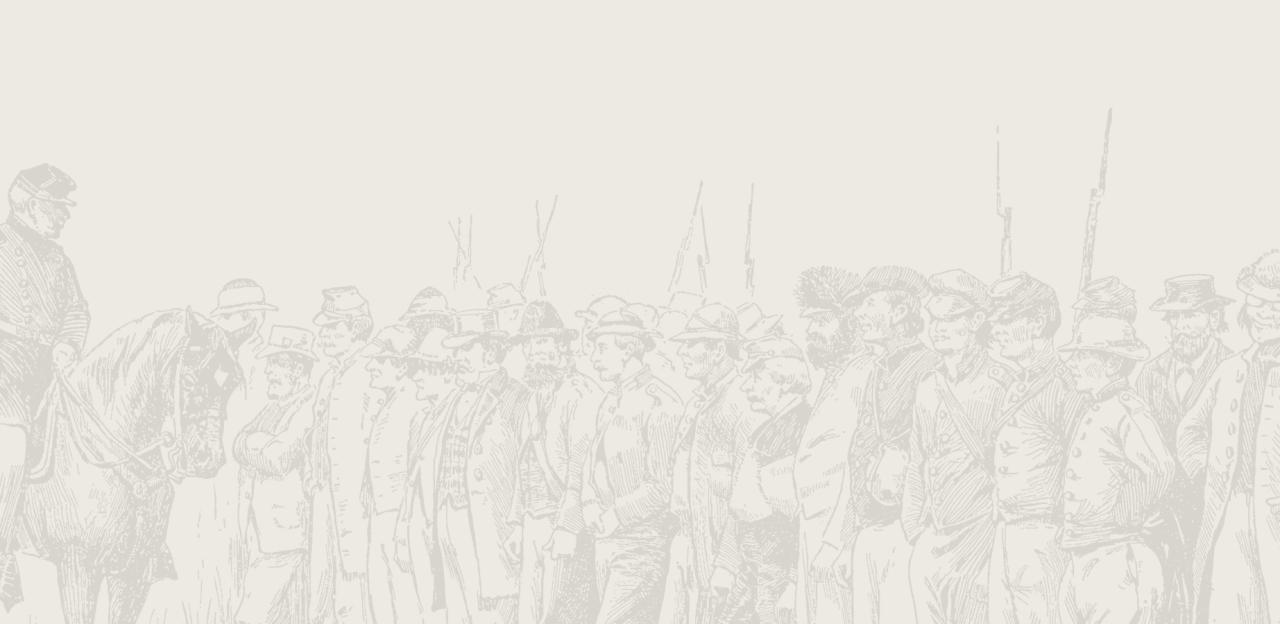 This is a sketch of Union soldiers lined up and ready for battle. 