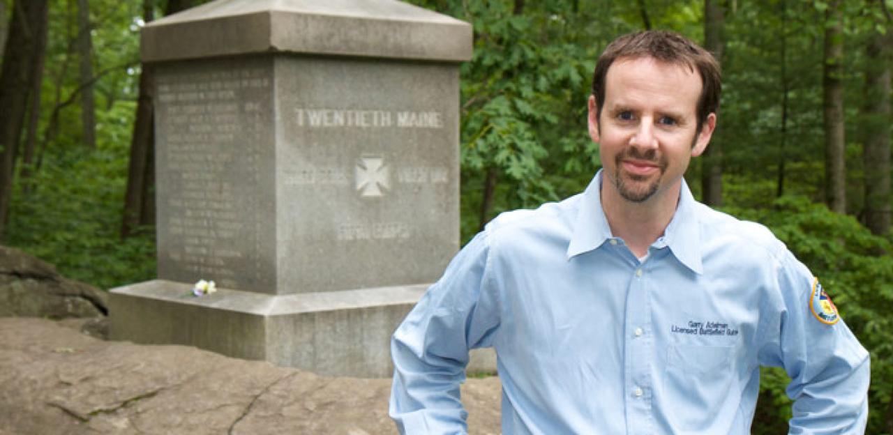 Garry at the 20th Maine Monument