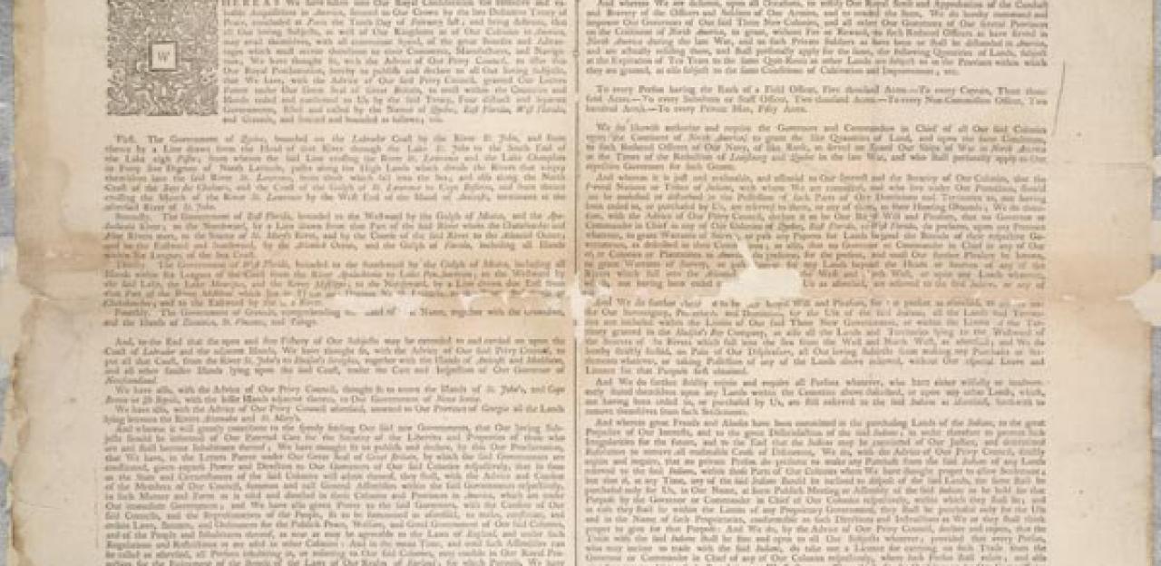 Text of the Proclamation of 1763