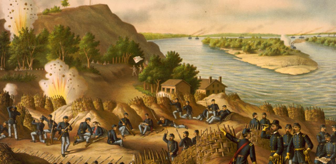 This is a painting of the Siege of Vicksburg. 