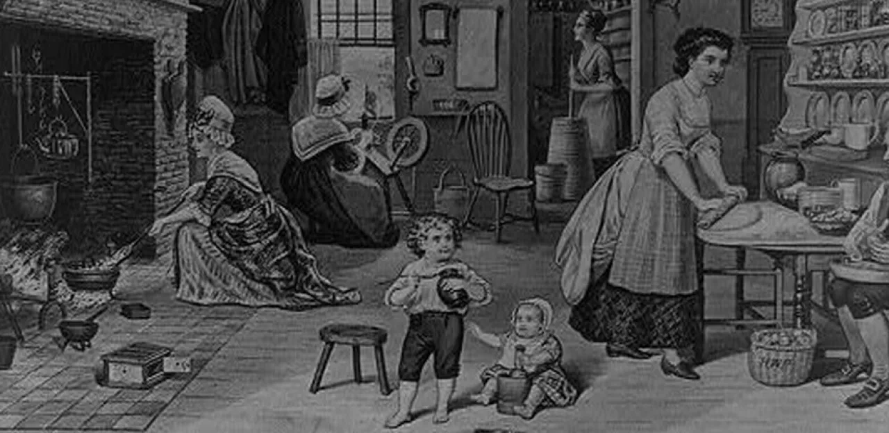 Colonial Drawing of Women in the Colonial Era