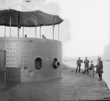 Primo piano della torretta della USS Monitor