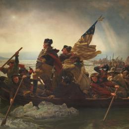 A depiction of Washington's attack on the Hessians at Trenton on December 25, 1776.