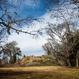 Photograph of the Native American burial mound that Fort Watson was built on top of. 