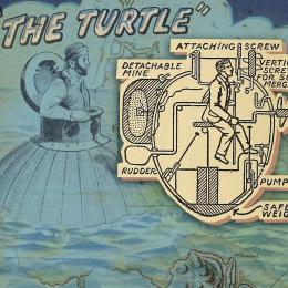 A collage of illustrations and a diagram of Bushnell’s Turtle