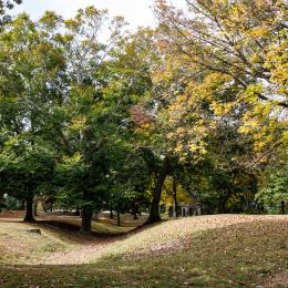 Landscape view at Red Bank Battlefield Park in New Jersey