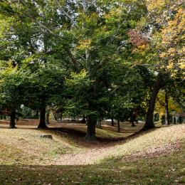 Landscape view at Red Bank Battlefield Park in New Jersey