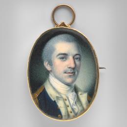 Miniature watercolor portrait of Revolutionary War officer John Laurens, painted by Charles Willson Peale in 1780.