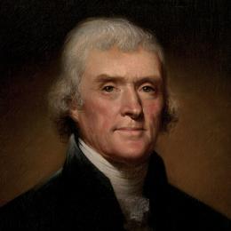 Official portrait of President Thomas Jefferson by Rembrandt Peale.