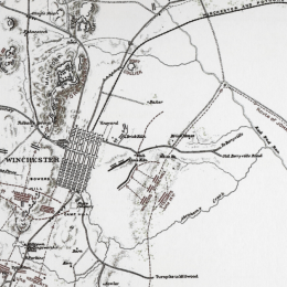A historical map of the Battle of Second Winchester