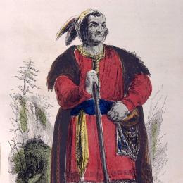 The engraving depicts the Shawnee leader who organized Native American resistance to U.S. expansion and fought alongside British forces during the War of 1812.