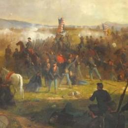 Oil painting created by Julian Scott of the Battle of Cedar Creek