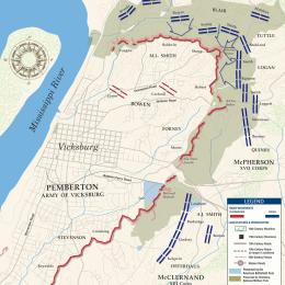 Battle map of the Siege of Vicksburg on May 19, 1863