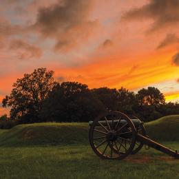Vicksburg National Military Park at sunset