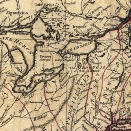 A map showing British colonies in North America in 1755