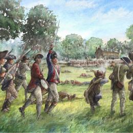 An illustration of the Battle of Eutaw Springs
