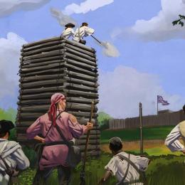 The Maham tower built in front of Fort Watson