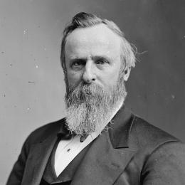 Black-and-white photographic portrait of President Rutherford B. Hayes, taken in the 1870s.
