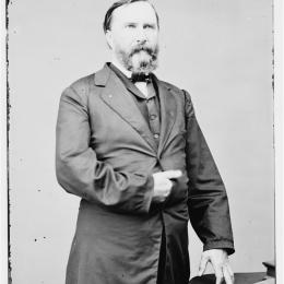 A black and white photograph of Confederate Gen. James Longstreet