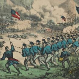 Currier & Ives "The Battle At Cedar Mountain, Aug. 9th. 1862"