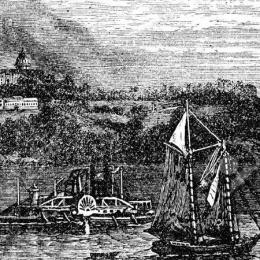 This is a landscape sketch of West Point in the 1890s. 