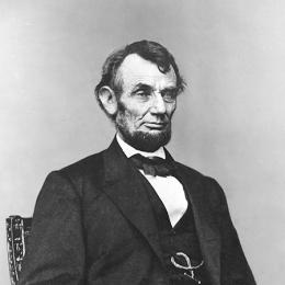 This photo offers a headshot of Abraham Lincoln. 