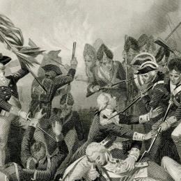 Illustration of troops piling at the Battle of Camden