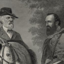 Illustration of two generals in conversation