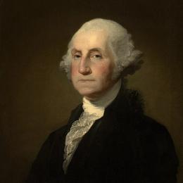 Portrait of George Washington copied by Stuart from his own Athenaeum Portrait