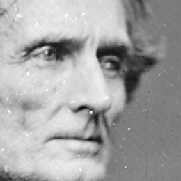 Close up of Jefferson Davis' face