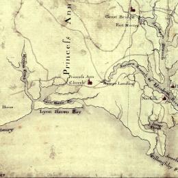 This is a map of the area around Norfolk, Virginia, 1775. 