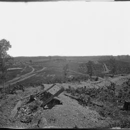 Photograph of earthworks at the Battle of Resaca