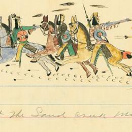 Drawing of four cavalry men