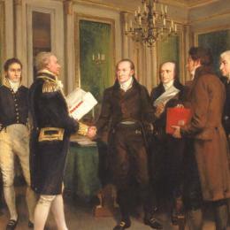 Painting of the signing of the Treaty of Ghent