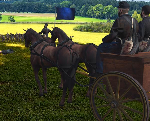 A scene from the Gettysburg AR Experience.