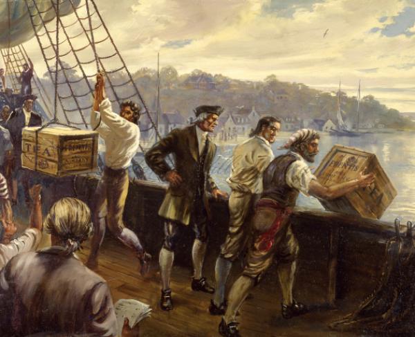 Painting of the Yorktown Tea Party
